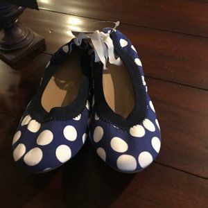 J CREW CREWCUTS KID POLKA DOT BALLET FLATS SIZE K1